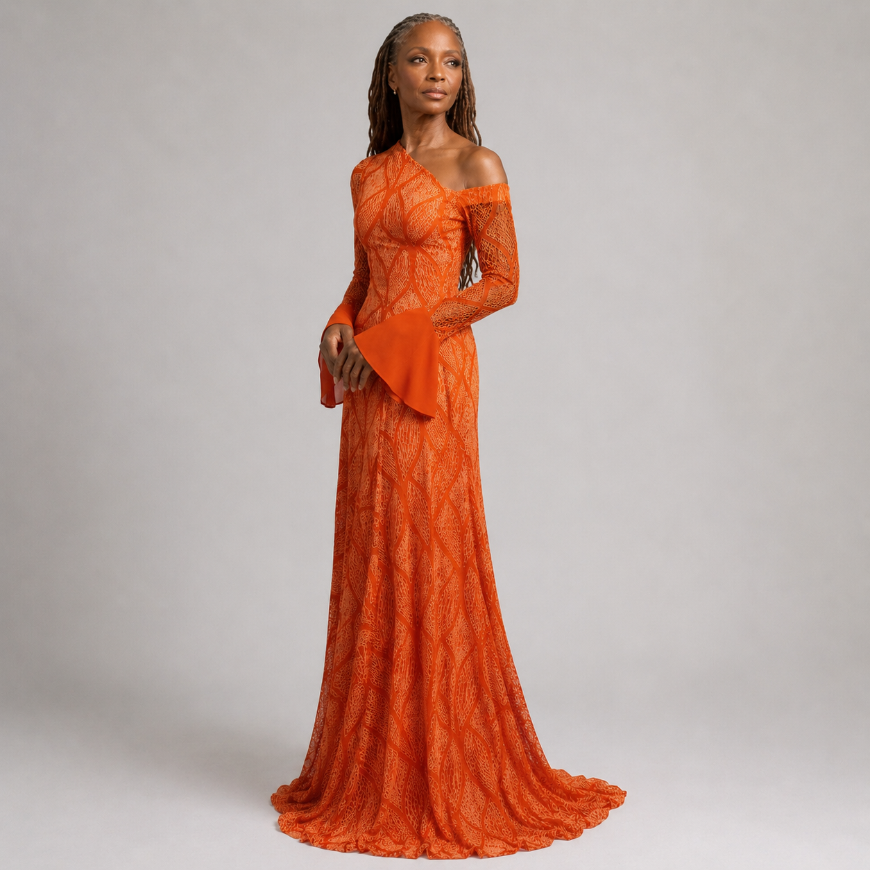 Moira - Geometric One-Shoulder Maxi Dress