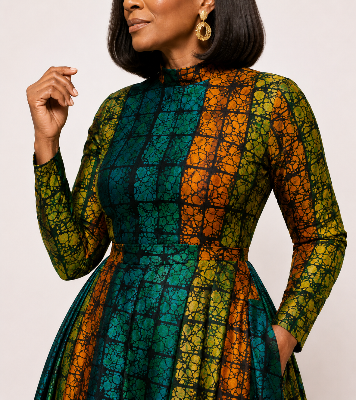 Royal Emerald Kente Skirt Set